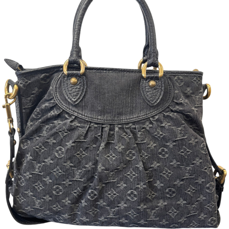 Women's Monogram Denim Neo Cabby Handbag Black