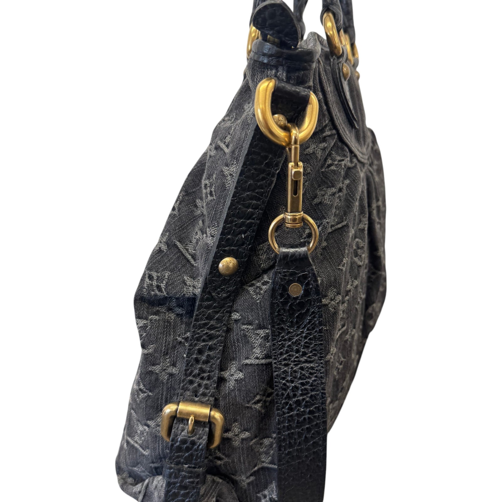 Women's Monogram Denim Neo Cabby Handbag Black - Photo 8
