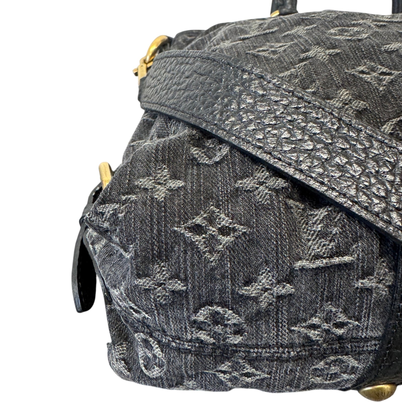 Women's Monogram Denim Neo Cabby Handbag Black - Photo 9