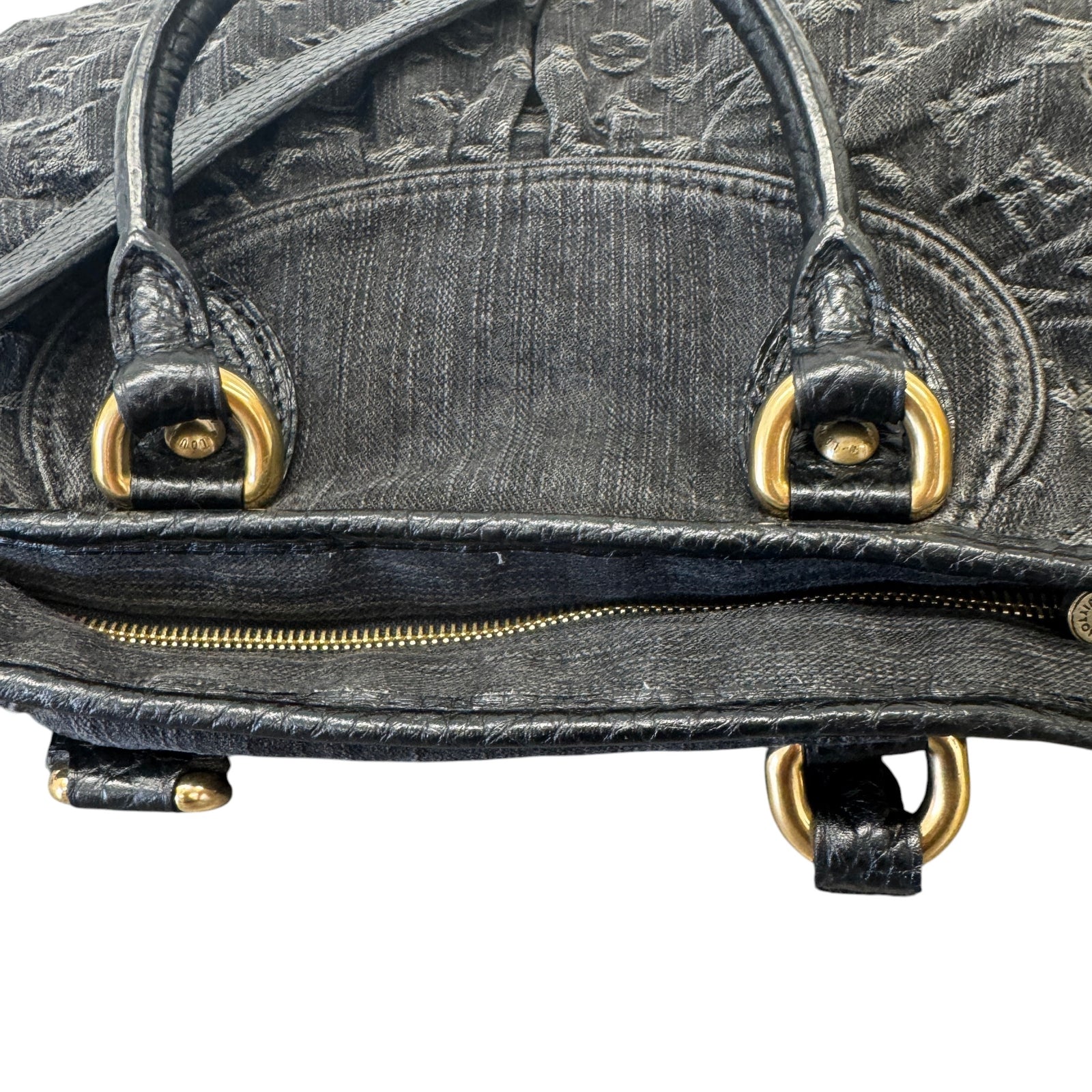 Women's Monogram Denim Neo Cabby Handbag Black - Photo 13