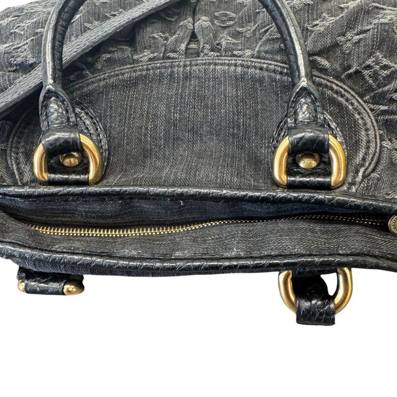 Women's Monogram Denim Neo Cabby Handbag Black