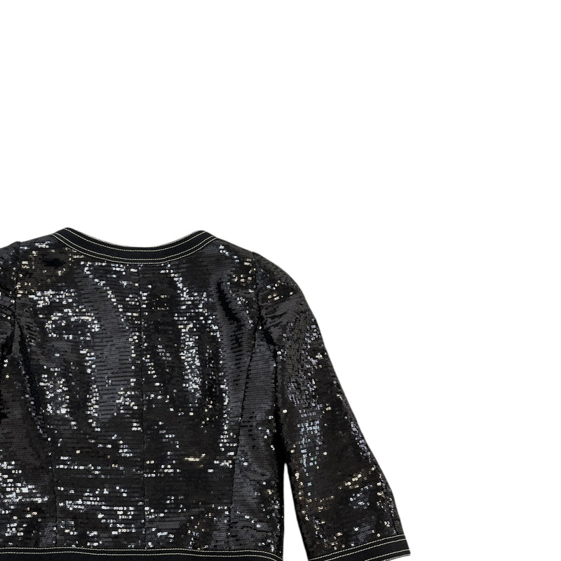 Women's Sequin Cropped Jacket Black Size IT 36 / UK 4
