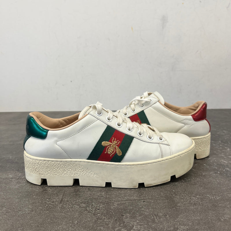 Women's Ace Platform Low Trainers White Size UK 2.5 / EU 35.5