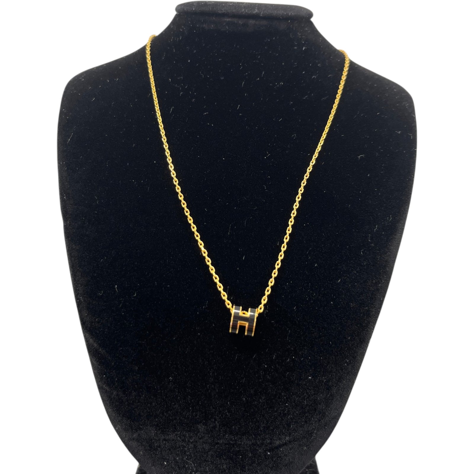 Women's Mini Pop H Pendant Necklace Gold - Photo 3