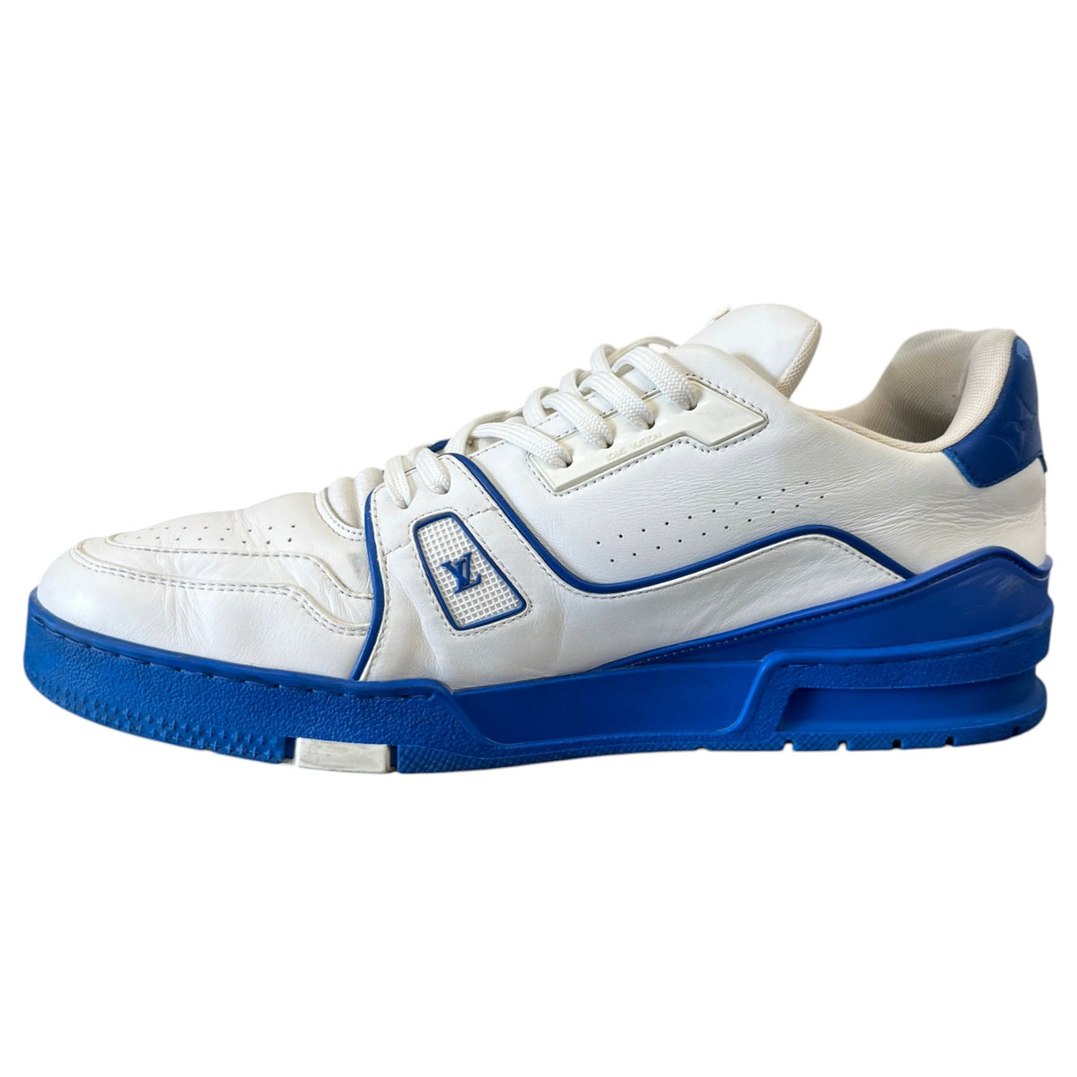 Men's LV Signature Logo Low Trainers White Size UK 10 / EU 44 - Photo 2
