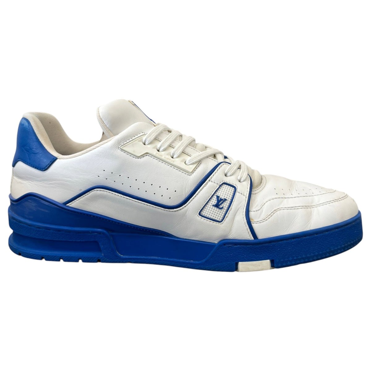 Men's LV Signature Logo Low Trainers White Size UK 10 / EU 44 - Photo 4