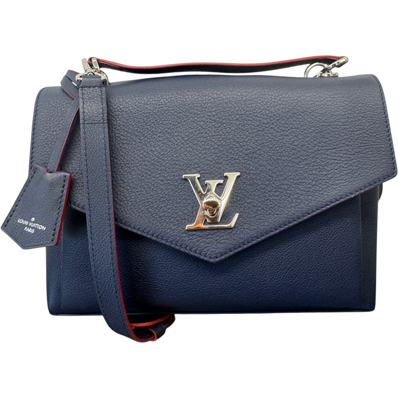 Women's Mylockme Satchel Chain Handbag Navy - Photo 4
