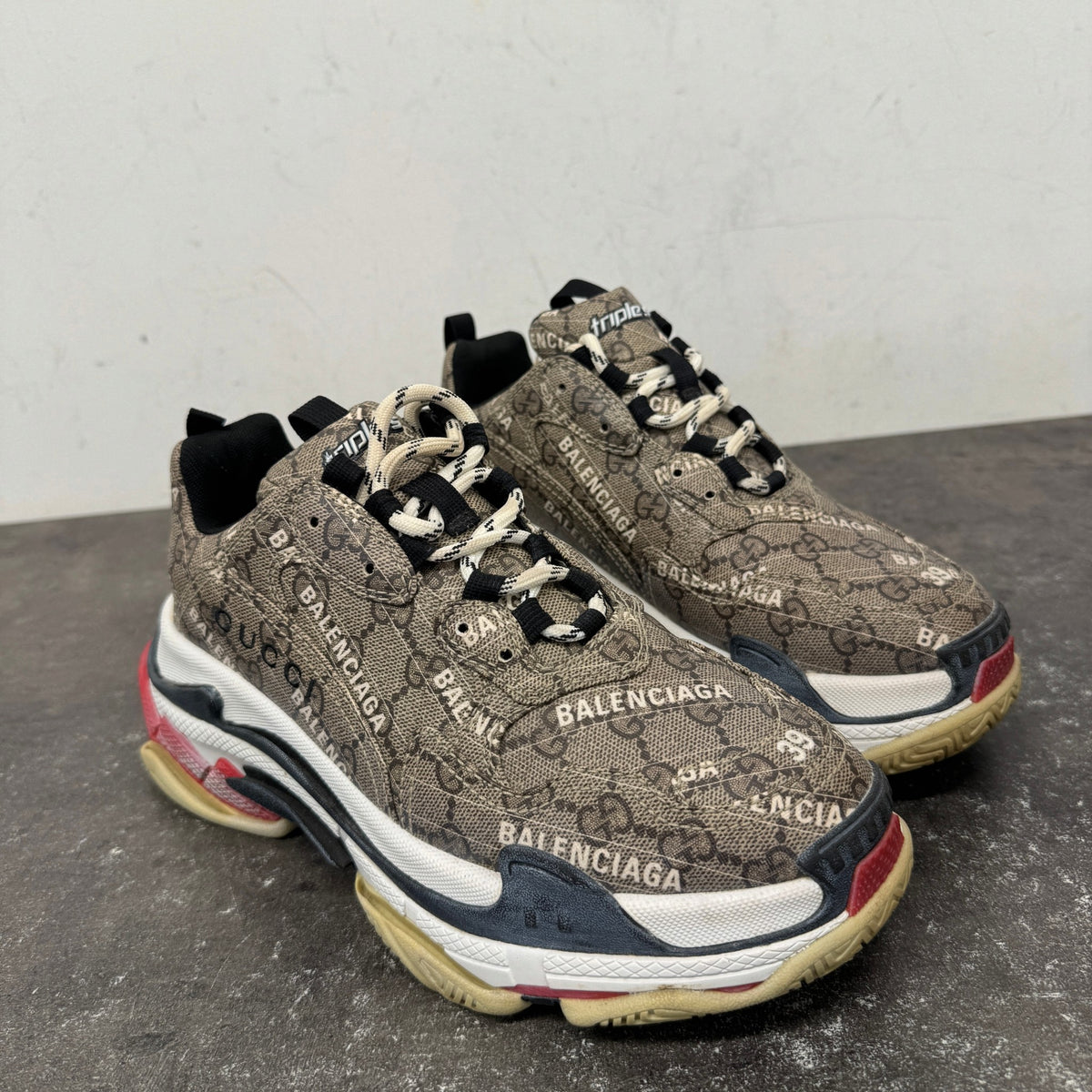 Women's x Balenciaga The Hacker Project Triple S Low Trainers Beige Size UK 6 / EU 39 - Photo 11