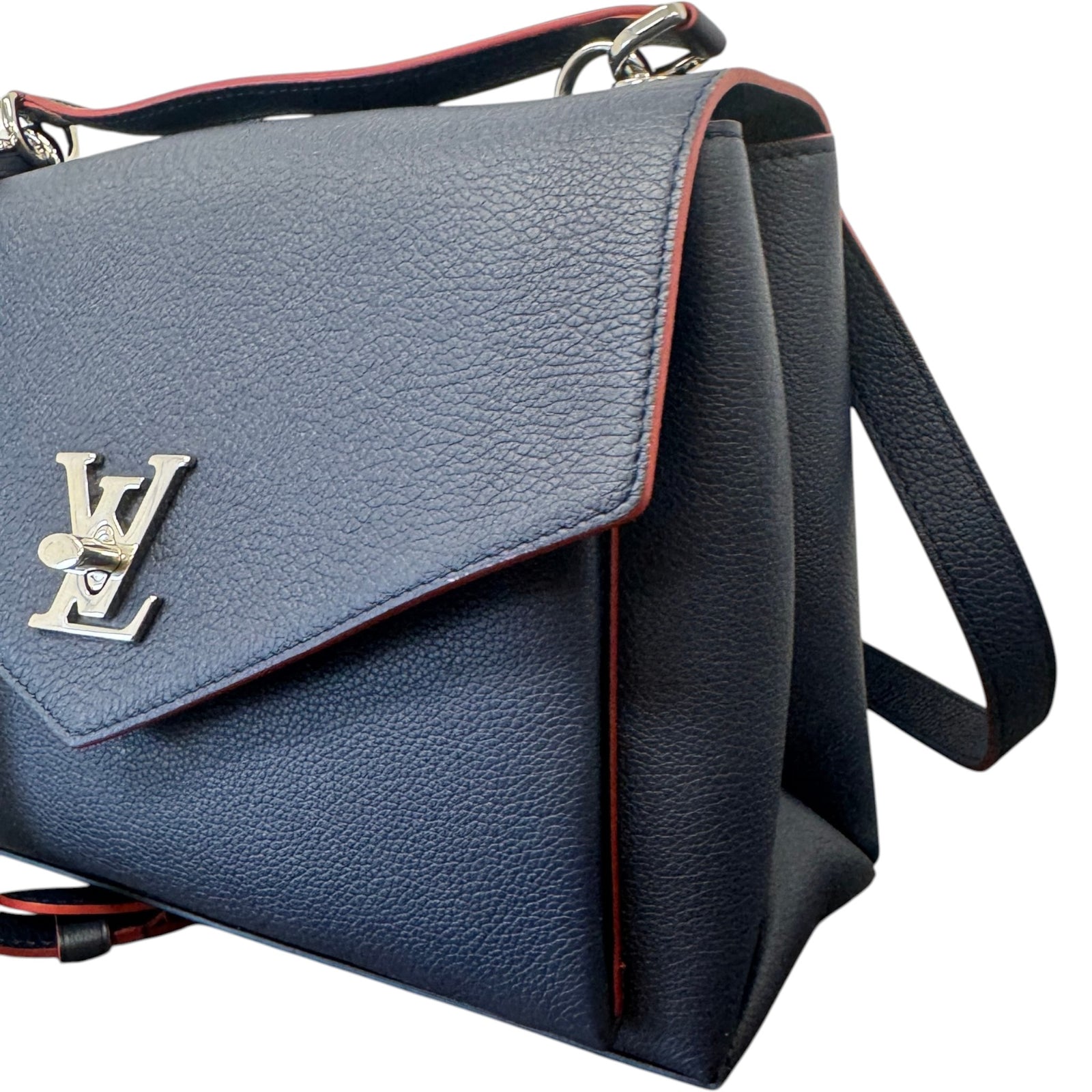 Women's Mylockme Satchel Chain Handbag Navy - Photo 6