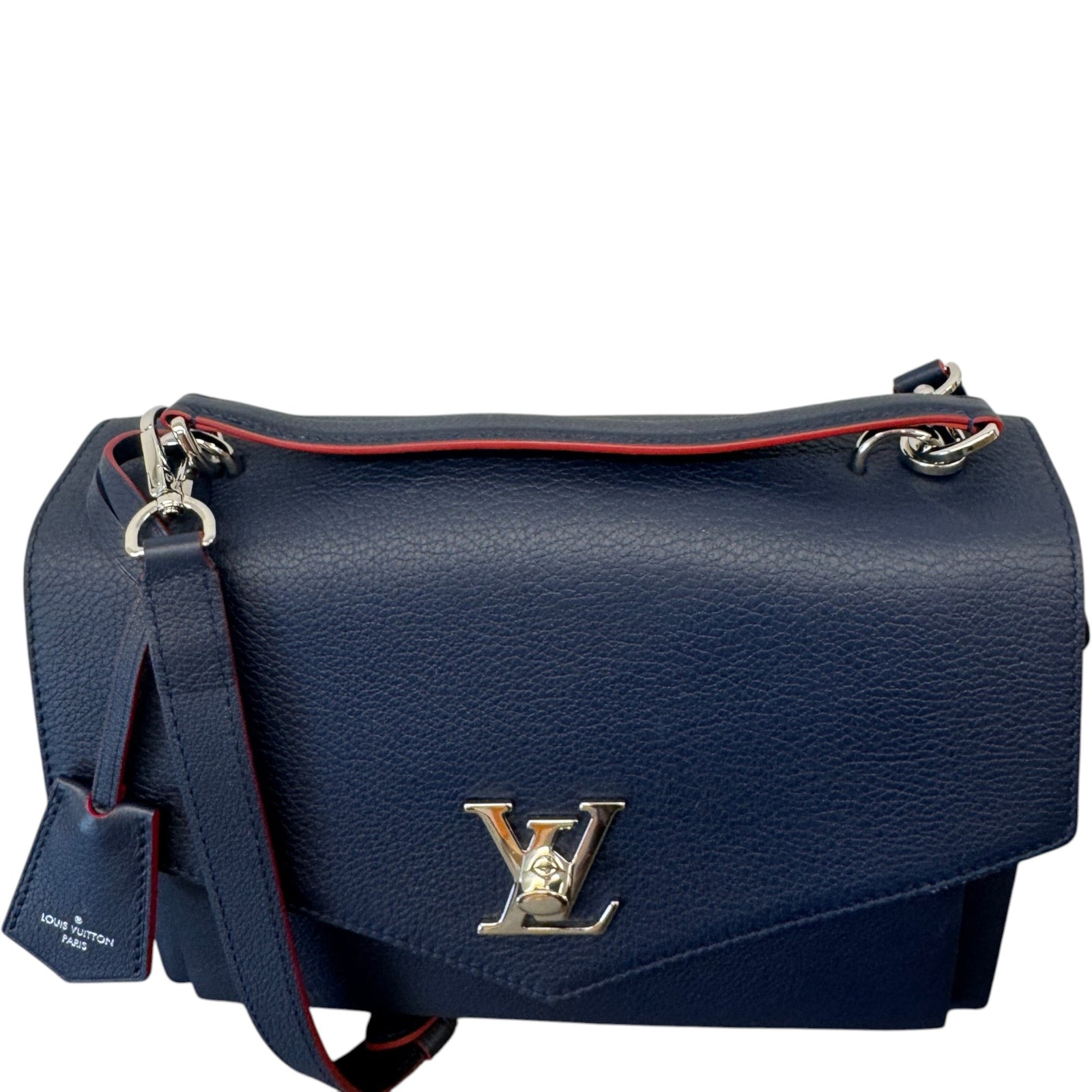 Women's Mylockme Satchel Chain Handbag Navy - Photo 7
