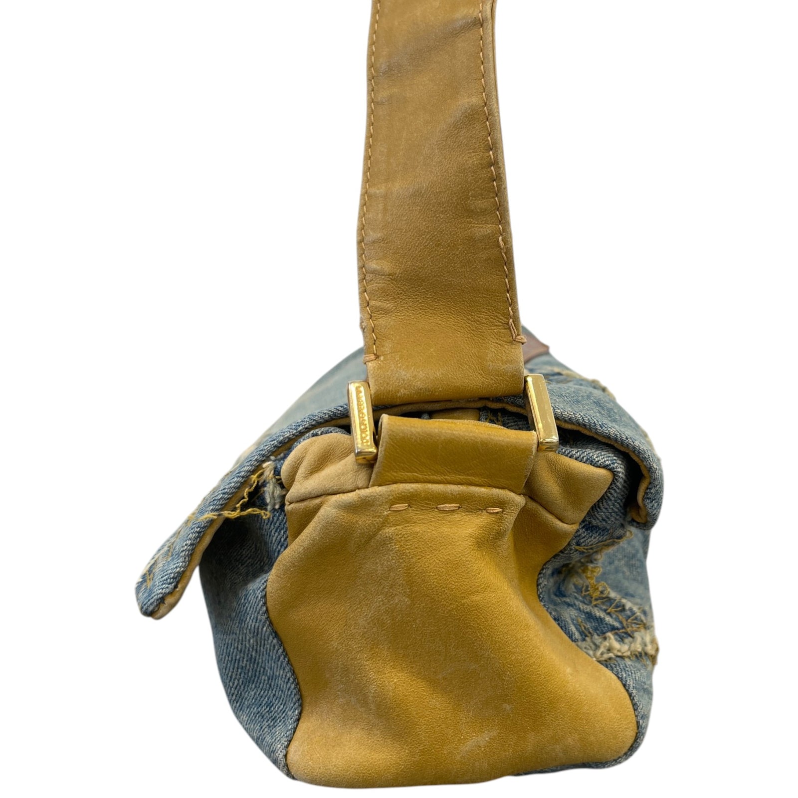 Women's Denim Shoulder Handbag Blue - Photo 7