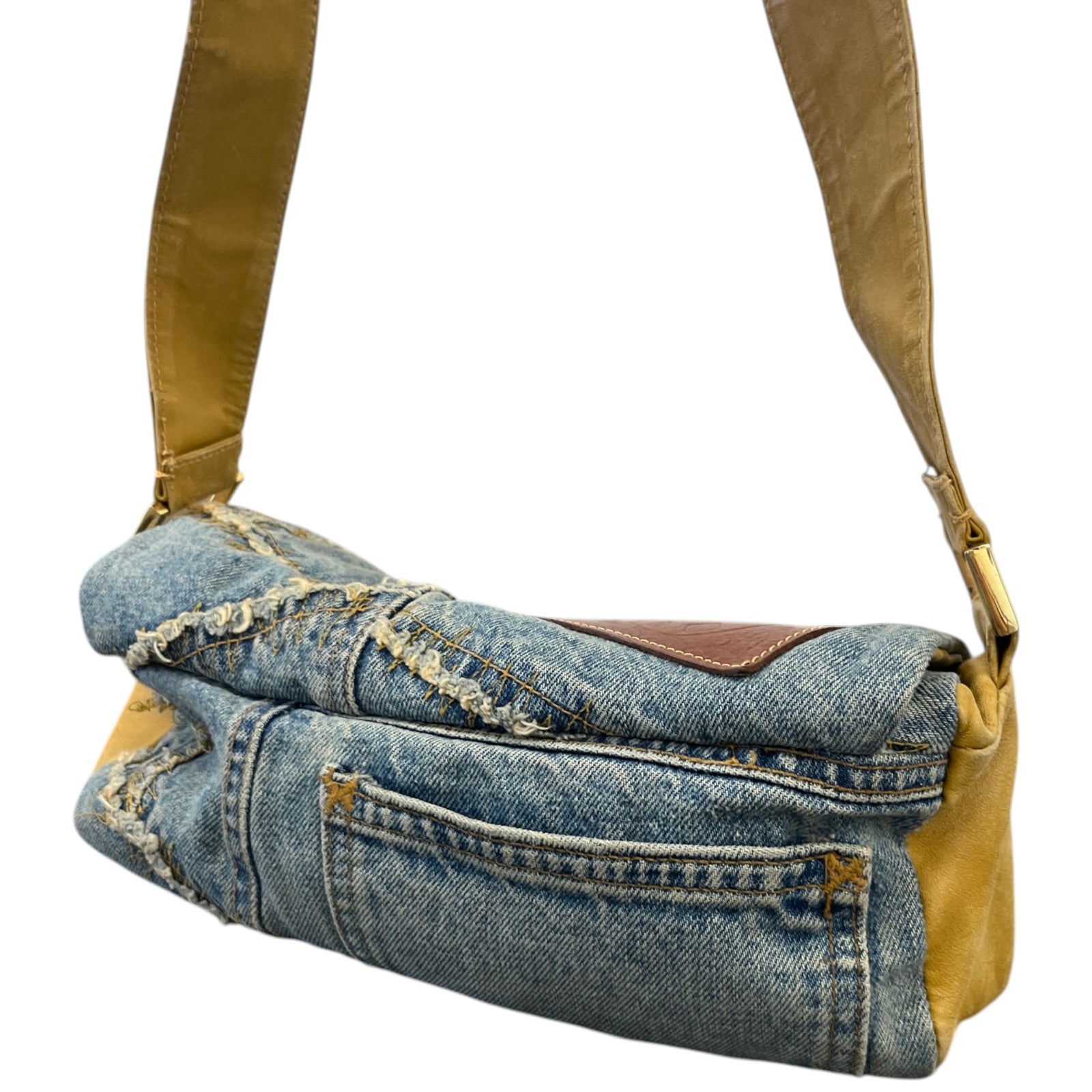Women's Denim Shoulder Handbag Blue - Photo 9