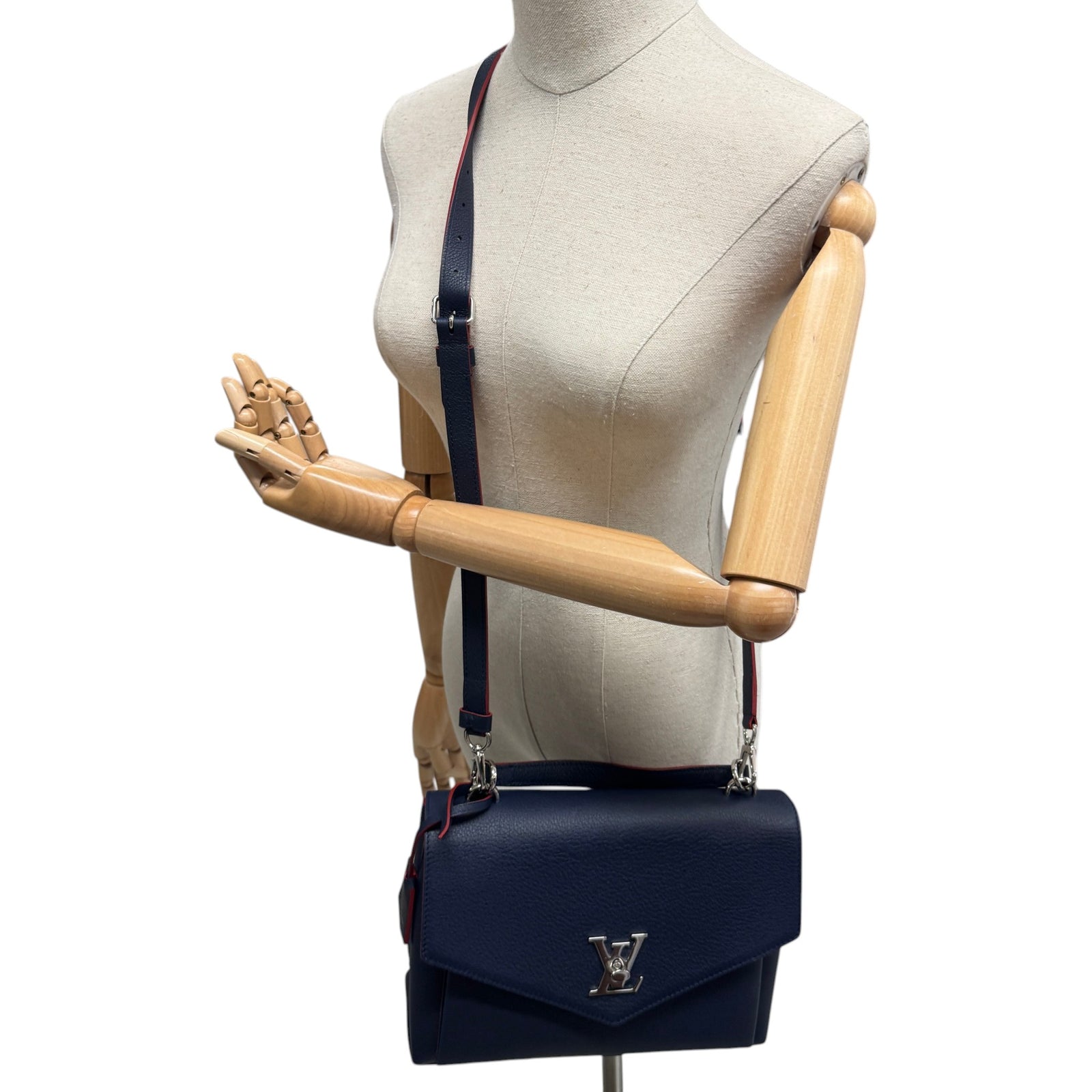 Women's Mylockme Satchel Chain Handbag Navy - Photo 2