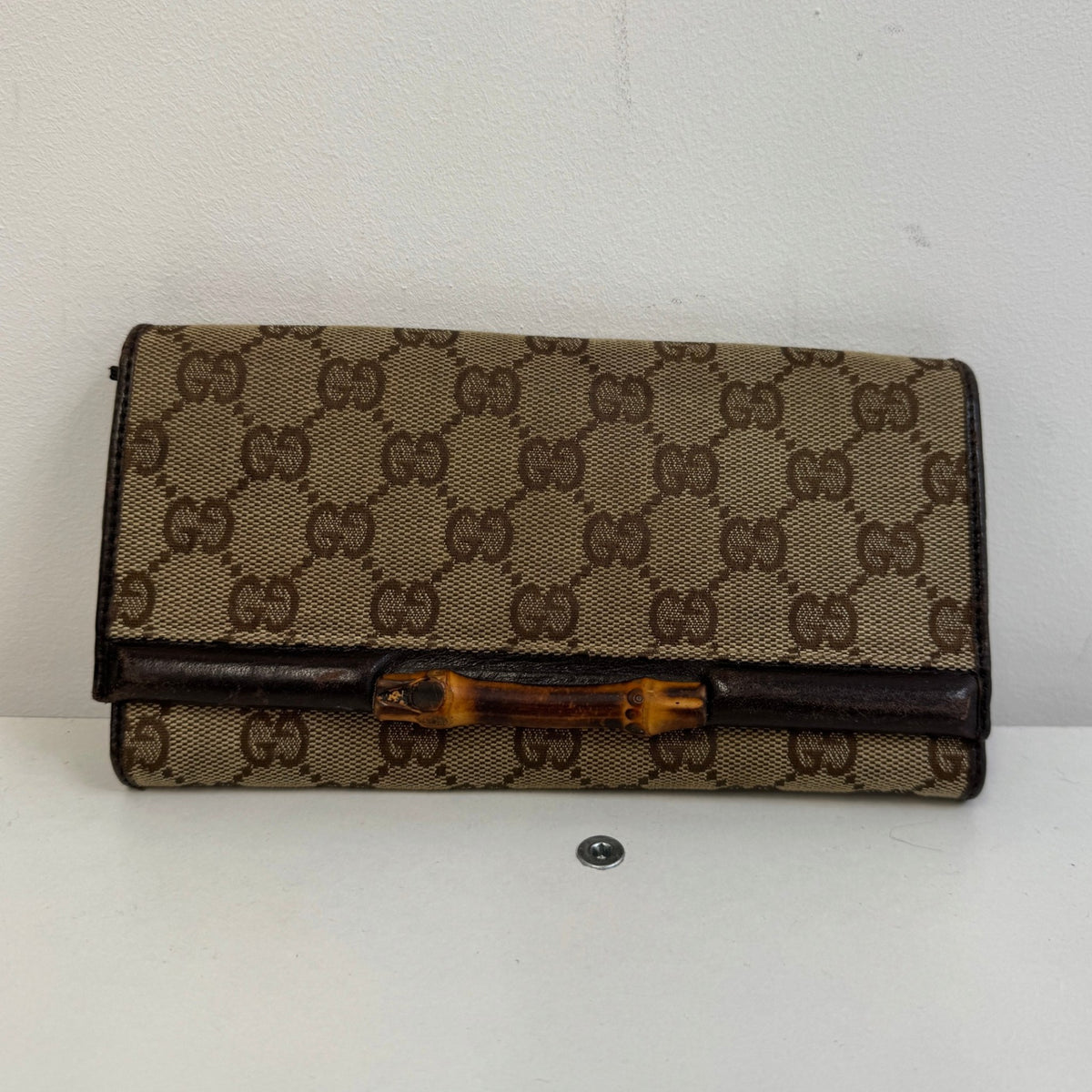 Women's GG Canvas Bamboo Bar Purse Brown - Photo 10