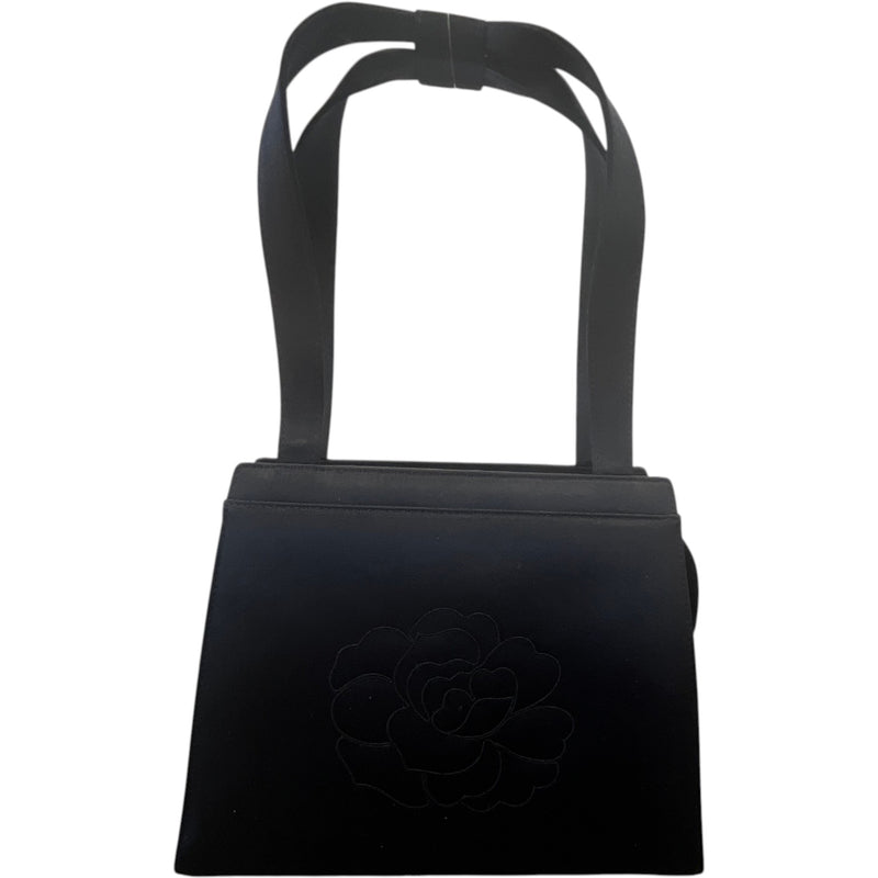 Women's Vintage Camellia Satin Bag Black