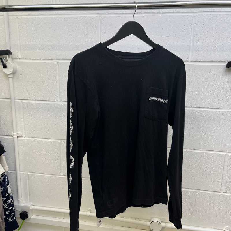 Men's Stadium Scroll Long Sleeve T-Shirt Black Size M