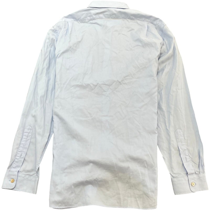 Men's Embroidered Logo Long Sleeve T-Shirt Blue Size L