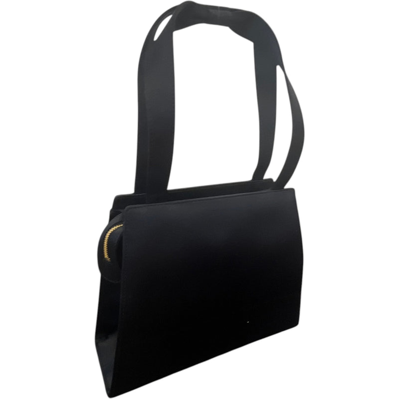 Women's Vintage Camellia Satin Bag Black