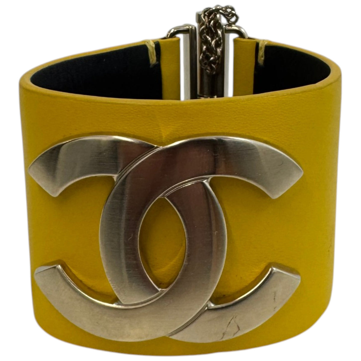 Women's CC Logo Cuff Bracelet Yellow - Photo 1