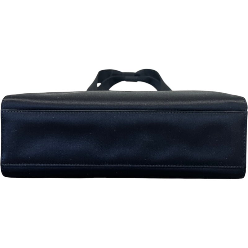 Women's Vintage Camellia Satin Bag Black