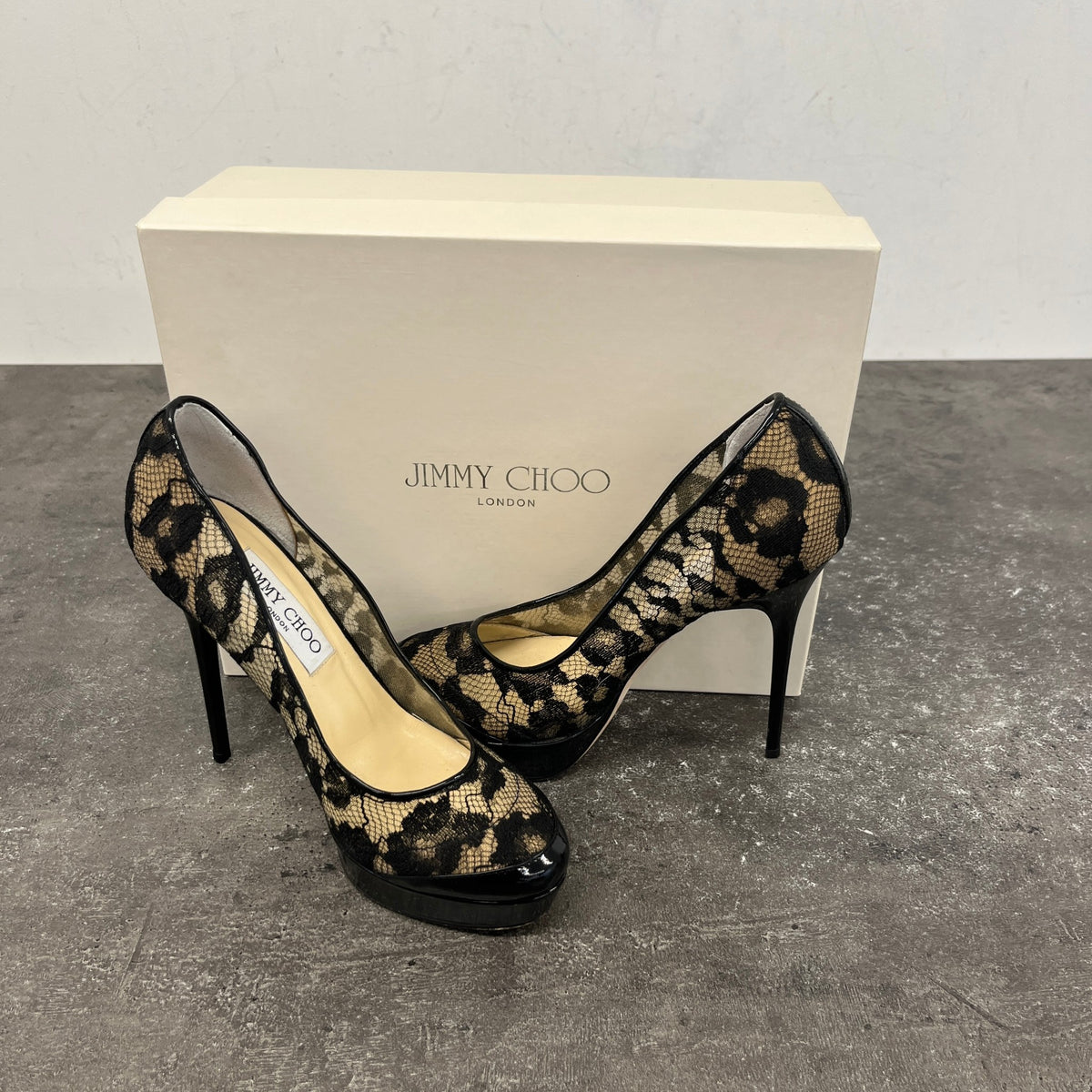 Women's Lace Platform Heels Black Size UK 3 / EU 36 - Photo 10
