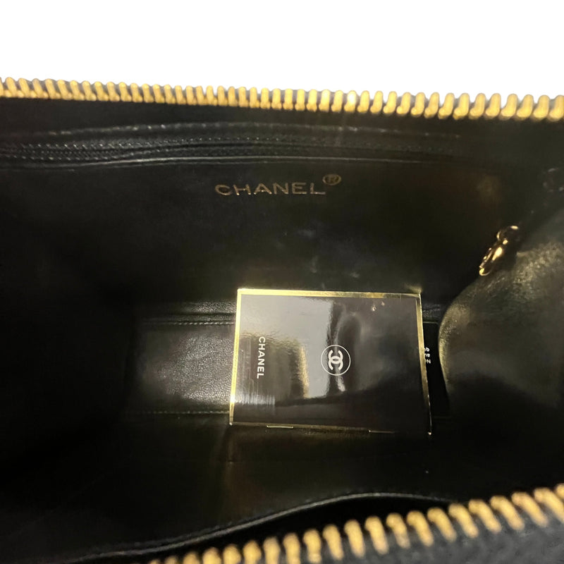 Women's Vintage Camellia Satin Bag Black