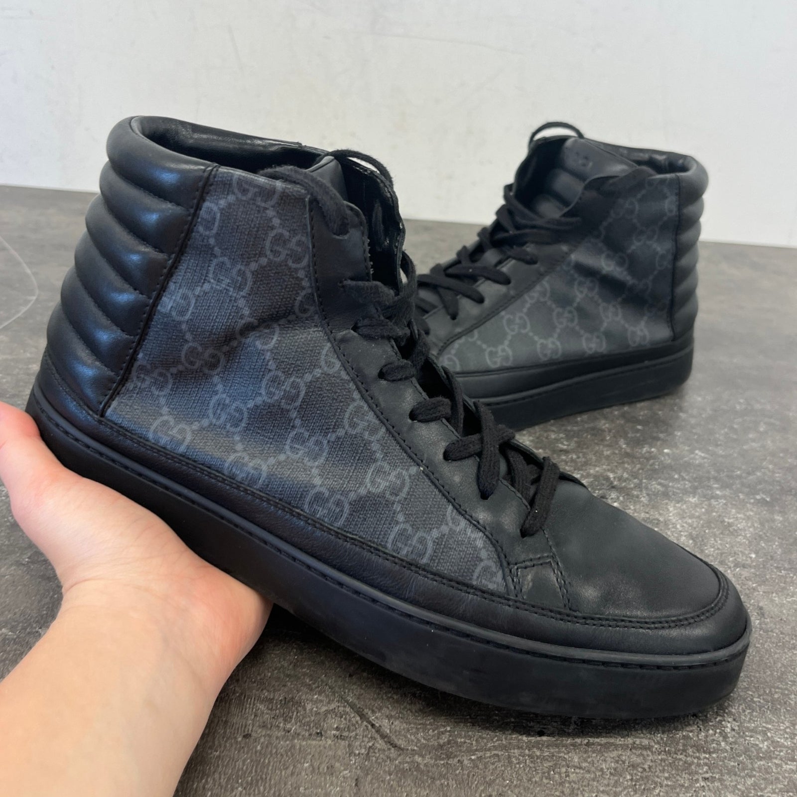 Men's Gg Supreme High Trainers Black Size EU 41 / UK 7 - Photo 12