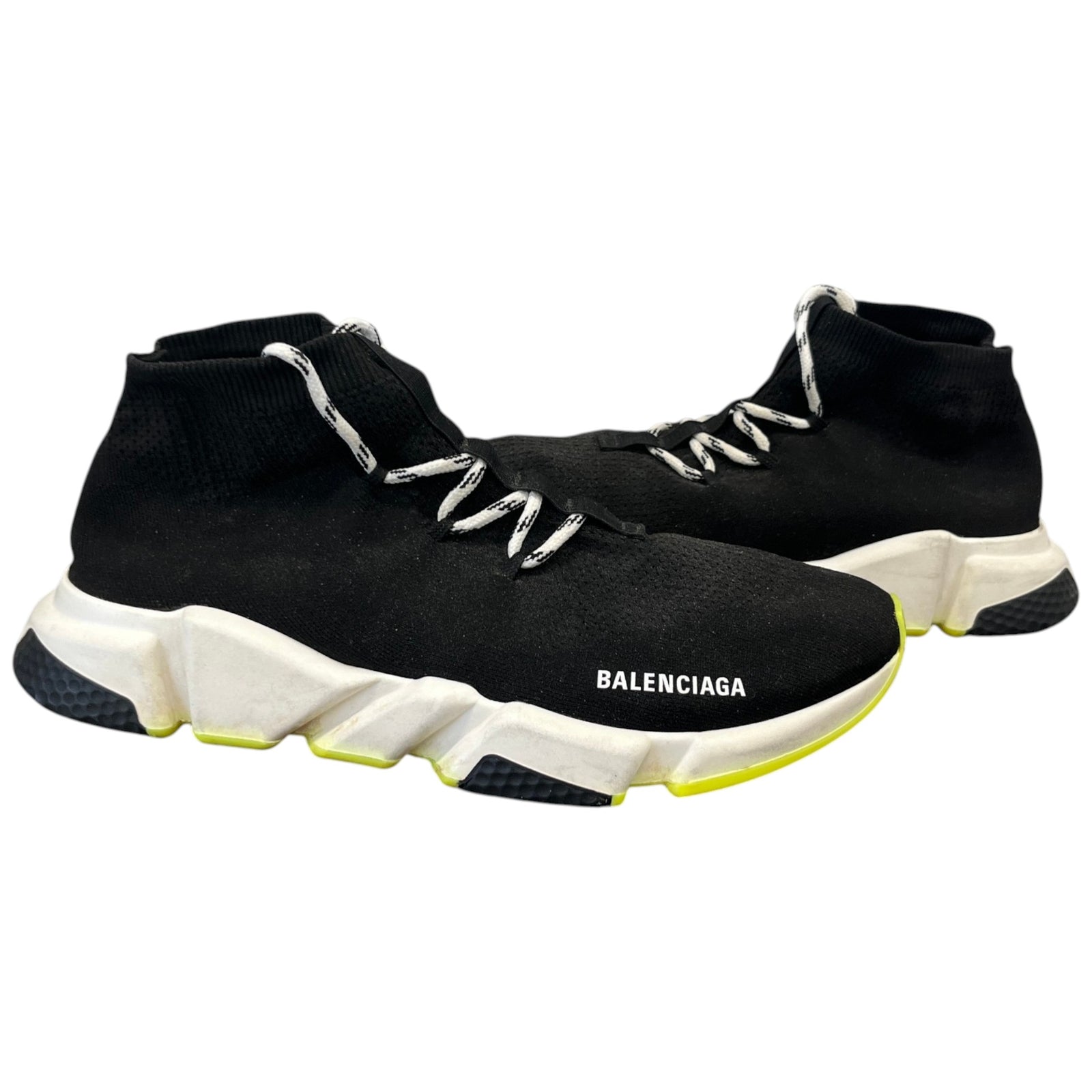 Men's Speed Sock Lace Up High Trainers Black Size UK 12 / EU 46 - Photo 3