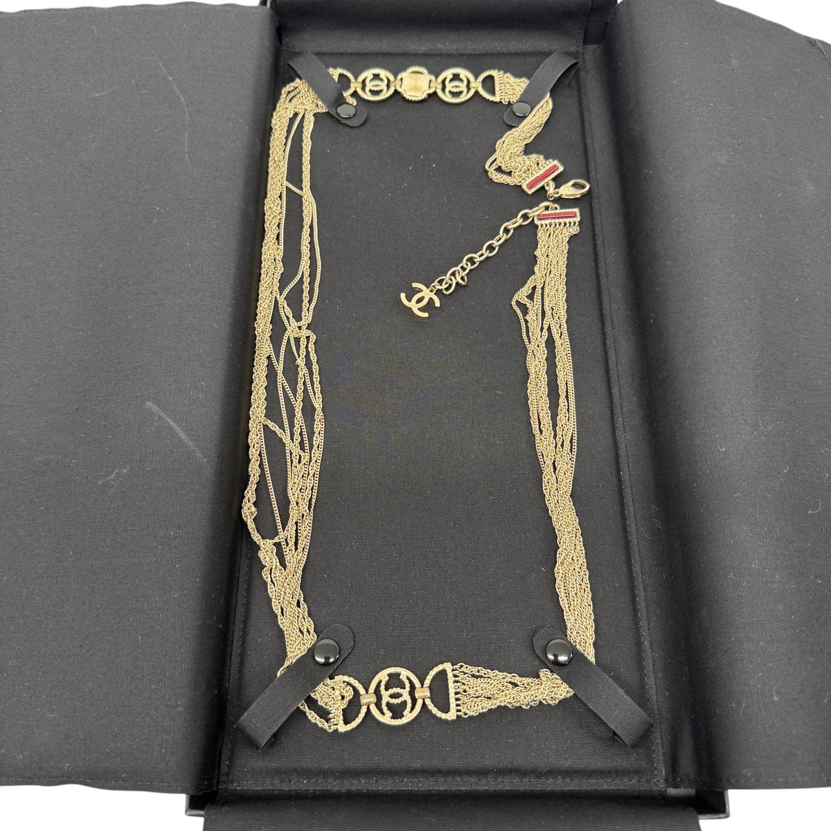 Women's CC Logo Mark Chain Belt Gold Size W38 - Photo 1