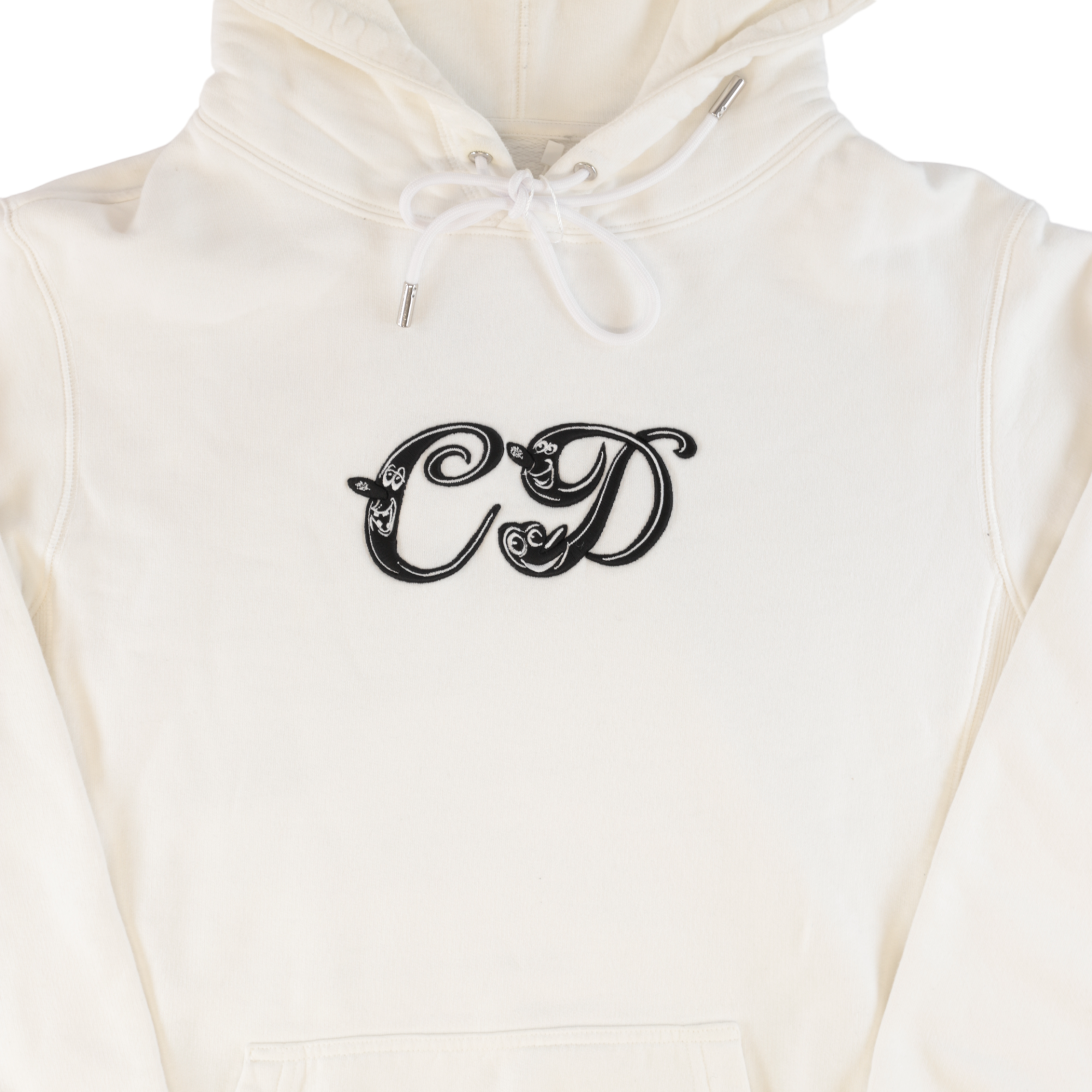 Men's Embroidered Cd Logo Hoodie White Size S – Label Source