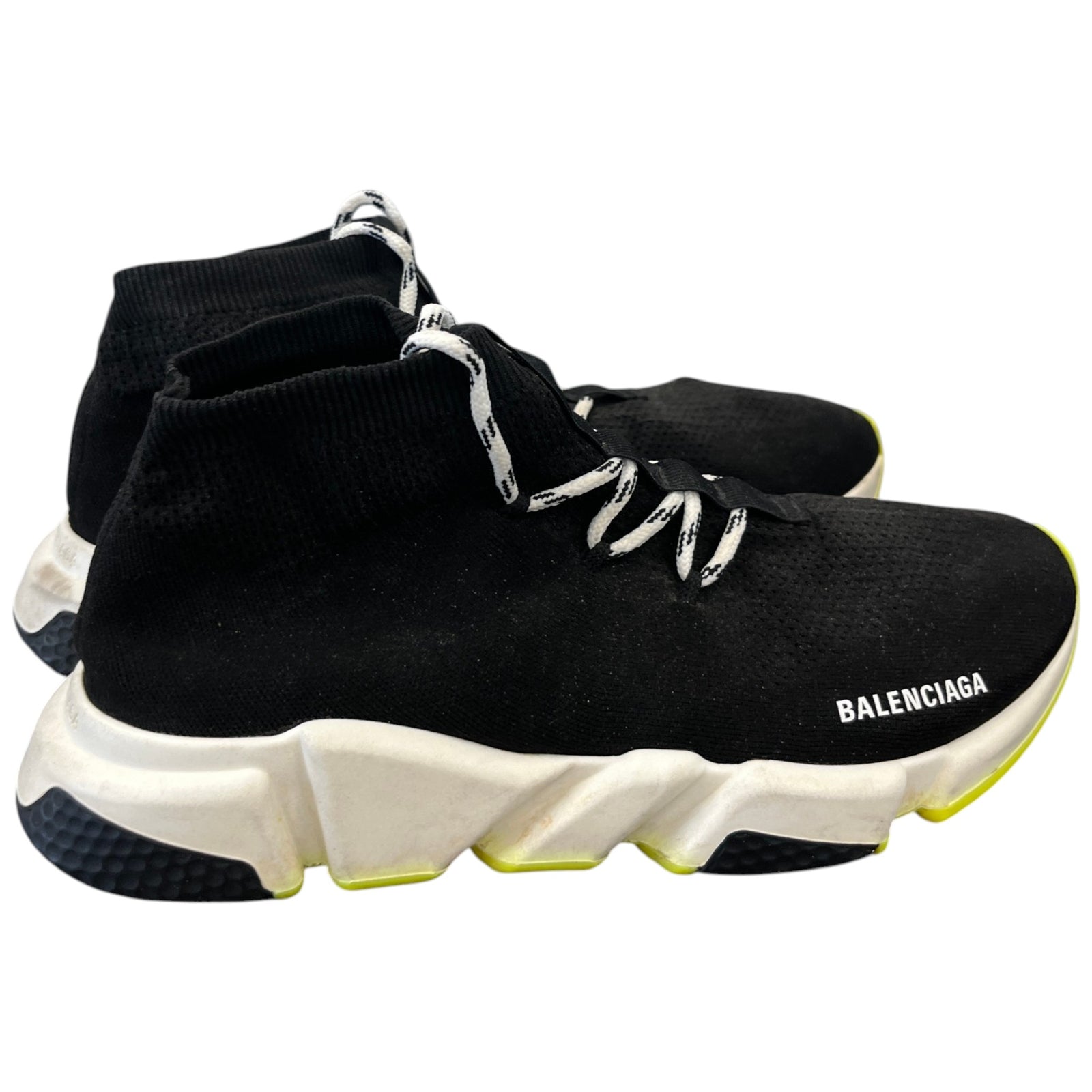 Men's Speed Sock Lace Up High Trainers Black Size UK 12 / EU 46 - Photo 8