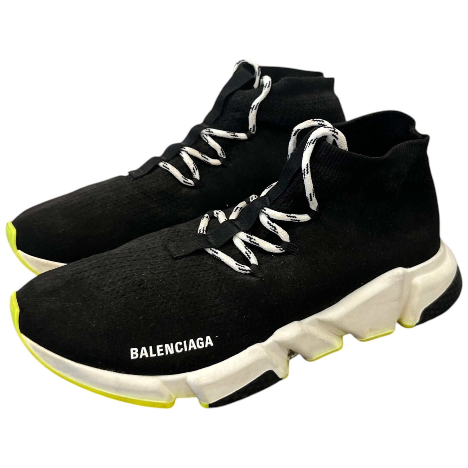 Men's Speed Sock Lace Up High Trainers Black Size UK 12 / EU 46 - Photo 9
