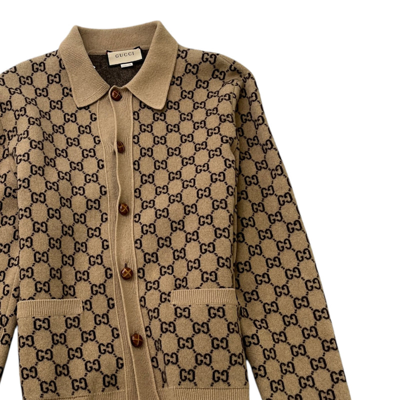 Men's GG Supreme Cardigan Beige Size XL