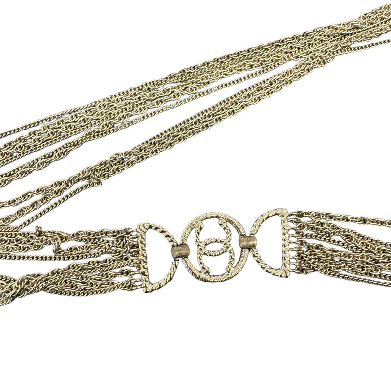 Women's CC Logo Mark Chain Belt Gold Size W38