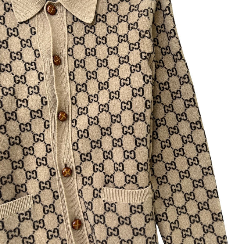 Men's GG Supreme Cardigan Beige Size XL