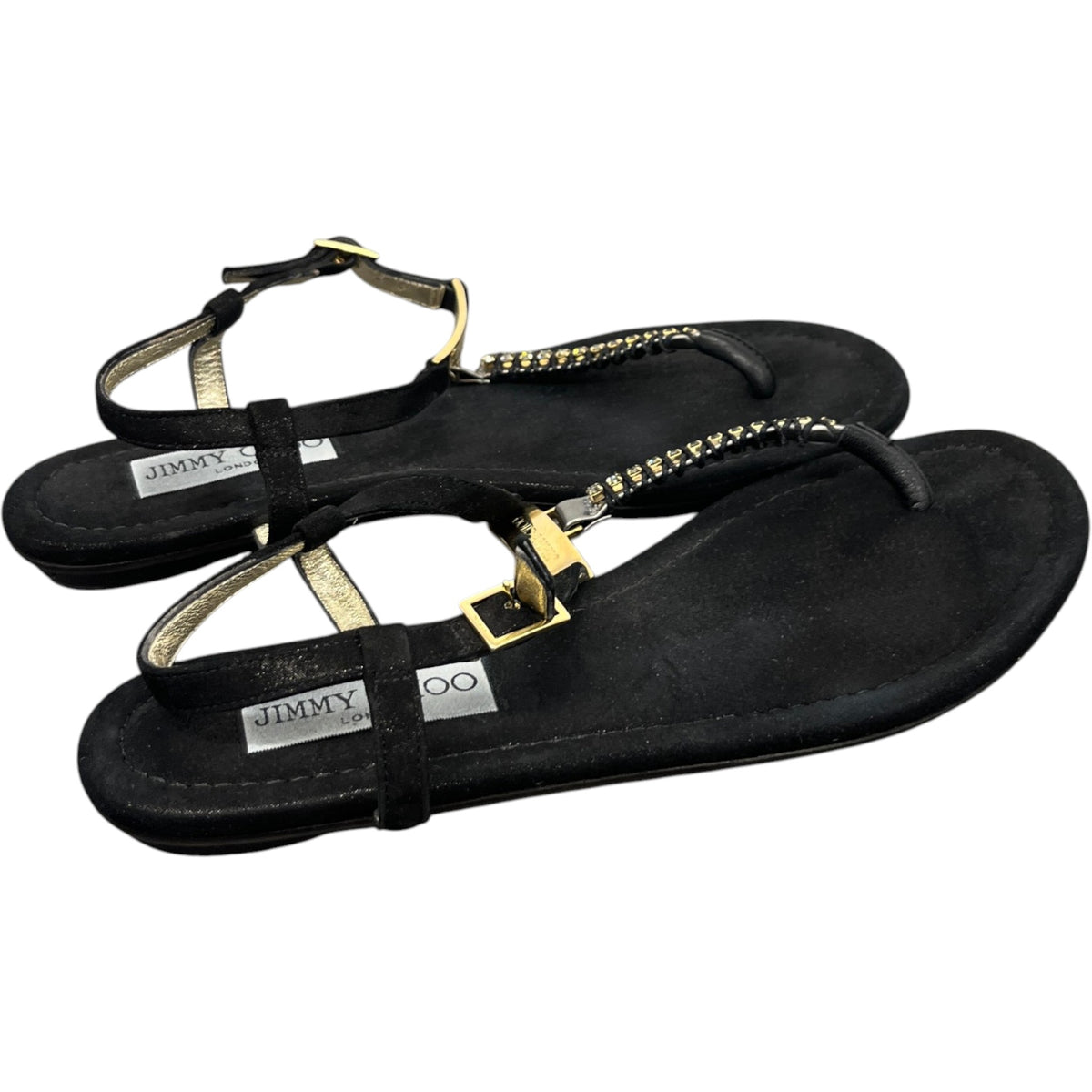 Women's Flat Thong Embellished Sandals Black Size UK 3.5 / EU 36.5 - Photo 7