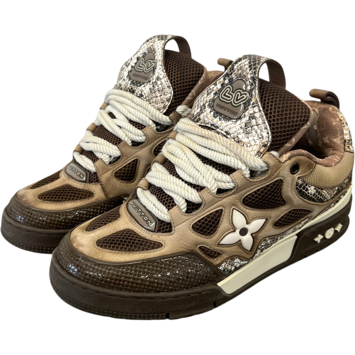 Men's LV Skate Low Trainers Brown Size UK 7.5 / EU 41.5 - Photo 8