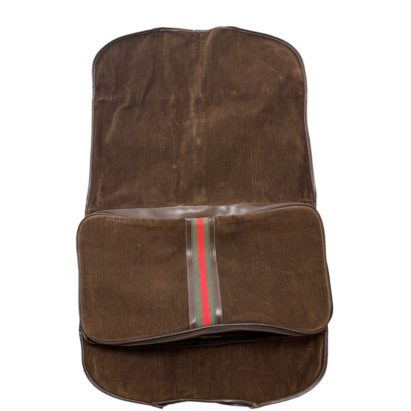 Men's Vintage Web Stripe Garment Bag Brown