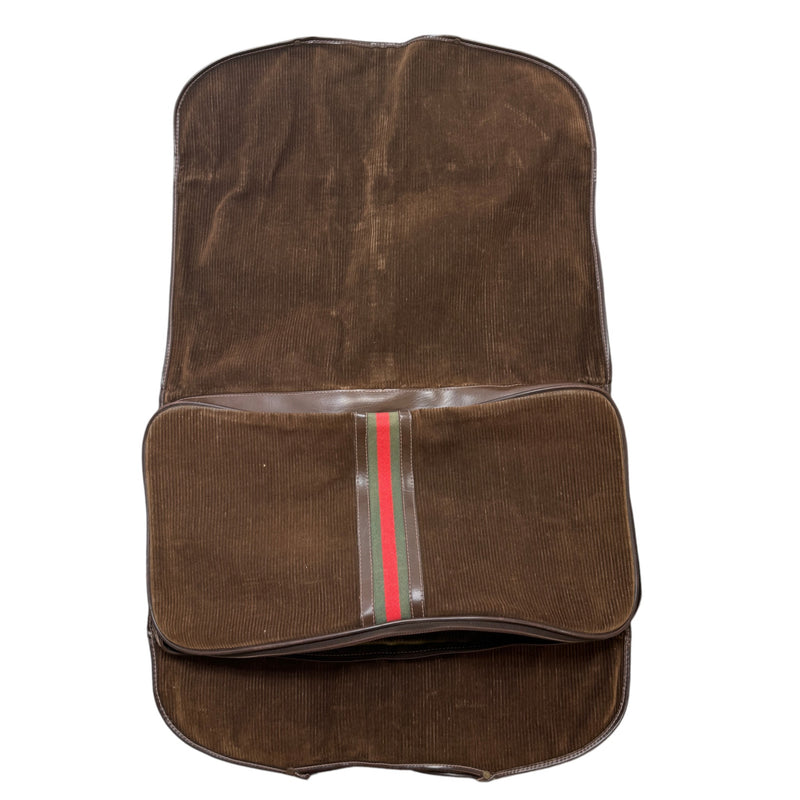 Men's Vintage Web Stripe Garment Bag Brown