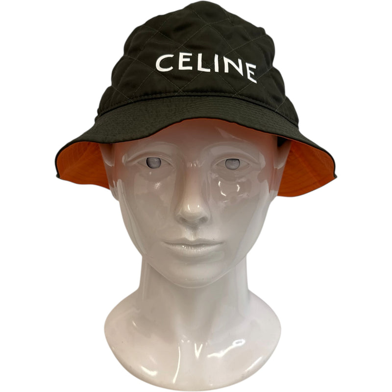 Women's Logo Print Bucket Hat Khaki Size M