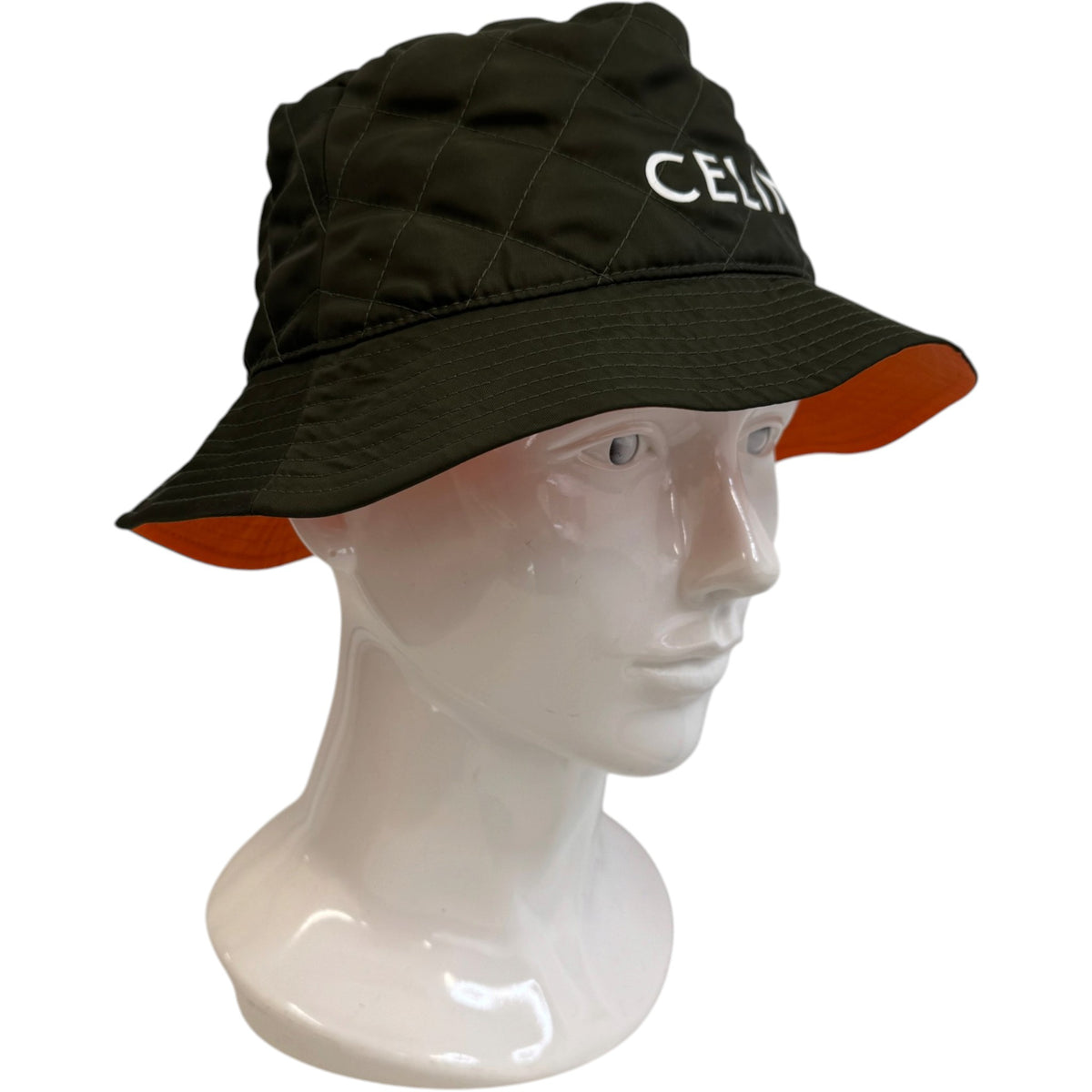 Women's Logo Print Bucket Hat Khaki Size M - Photo 3