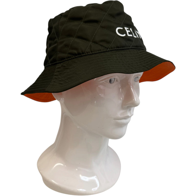 Women's Logo Print Bucket Hat Khaki Size M
