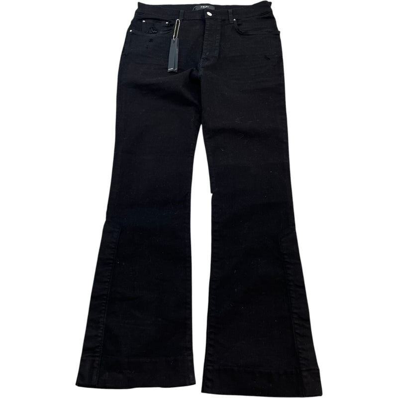 Men's Stacked Flared Jeans Black Size Waist 32"