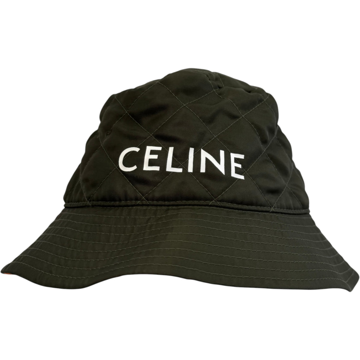 Women's Logo Print Bucket Hat Khaki Size M - Photo 1