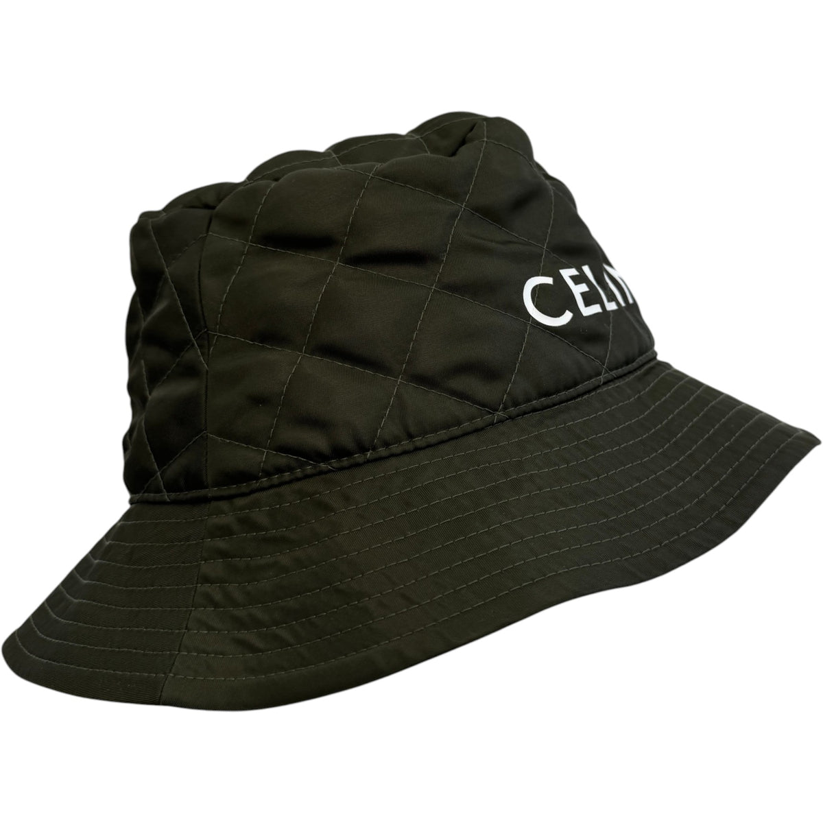Women's Logo Print Bucket Hat Khaki Size M - Photo 5
