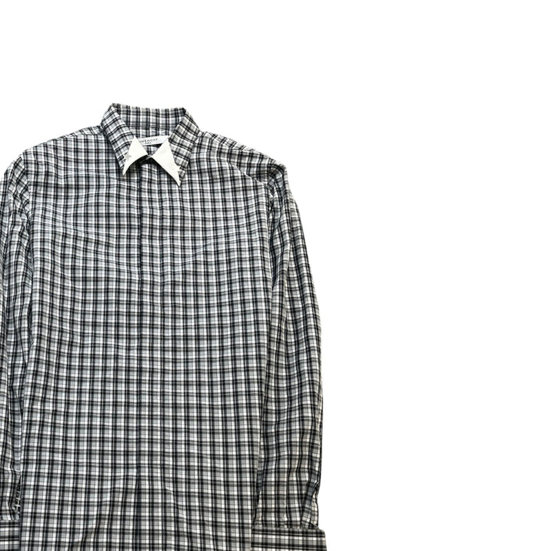 Men's Star Collar Long Sleeve Shirt Grey Size S