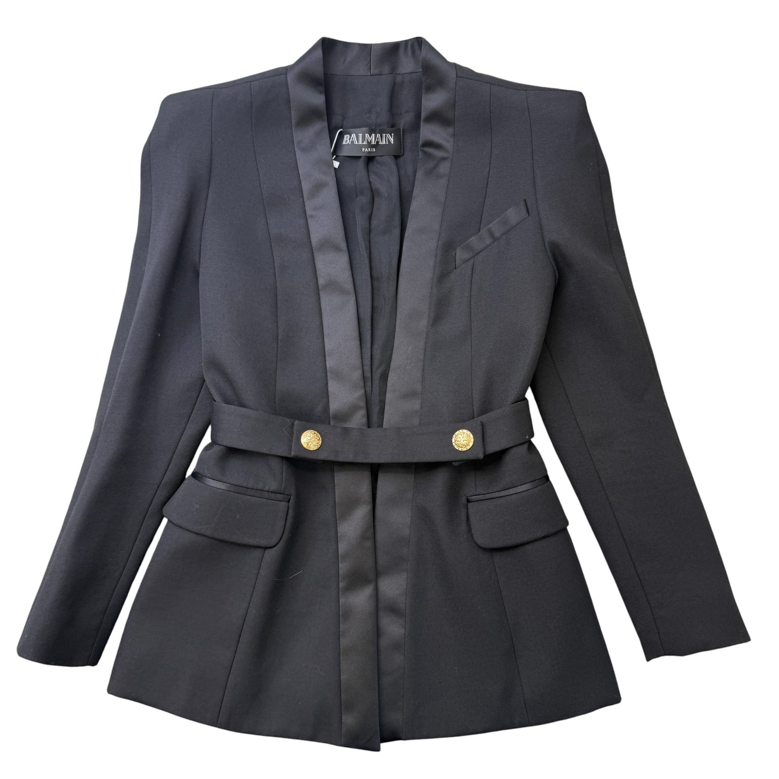 Women's Double Breasted Belted Blazer Jacket Black Size IT 38 / UK 6 - Photo 1