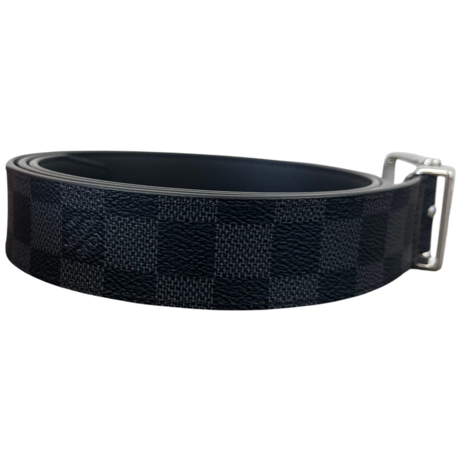 Men's Damier Graphite Pont Neuf Belt Black Size 38" - Photo 3