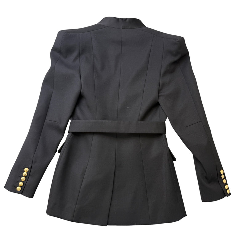 Women's Double Breasted Belted Blazer Jacket Black Size IT 38 / UK 6