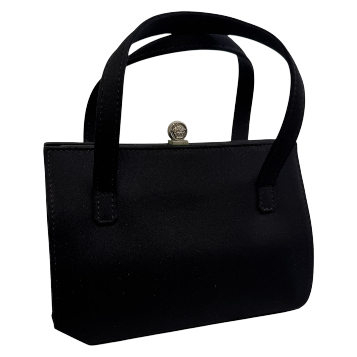 Women's Medusa Clasp Handbag Black - Photo 4